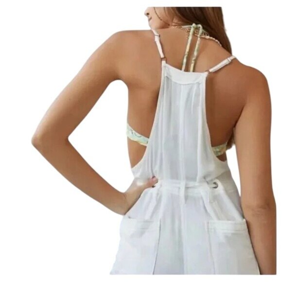 Urban Outfitters BDG Bailey White Linen Overalls - Picture 3 of 10